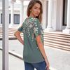 Sommer Oberteile für Damen Knopfleisten Blusen für Damen Elegant Lässig V-Ausschnitt T-Shirts