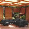 Day and Night - Day and Night Garden Furniture 10 Pieces with Black Cushions Solid Pine Wood