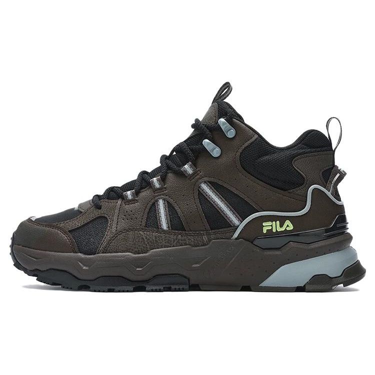 FILA Trek 1S Mesh Fabric Synthetic Leather Retro Versatile Shock Absorbing Wear Resistant Low Top Casual Shoes Men sneaker Dark-Brown F12M342129FBW