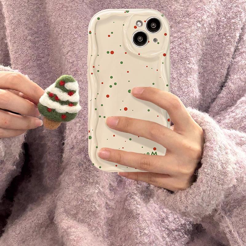 Aplicabil pentru husă telefon mobil Apple 15promax IPhone 14/13 Pluș Suport brad de Crăciun Brățară 11/12 Silicon