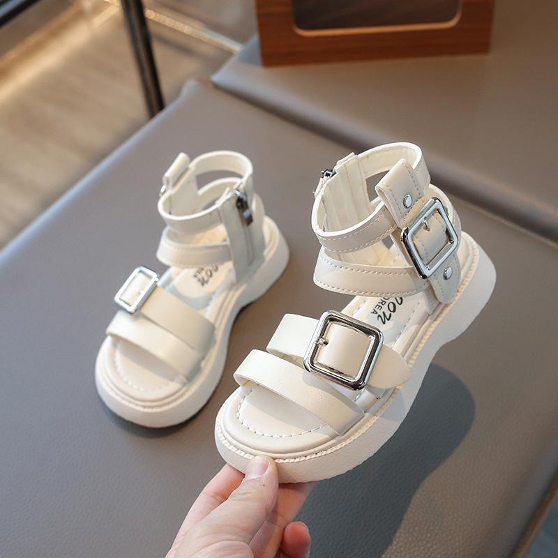 

Детские римские пляжные сандалии 2025 - Стильные летние сандалии для детей Size 30, Inner length 18.6 CM грязно-белый