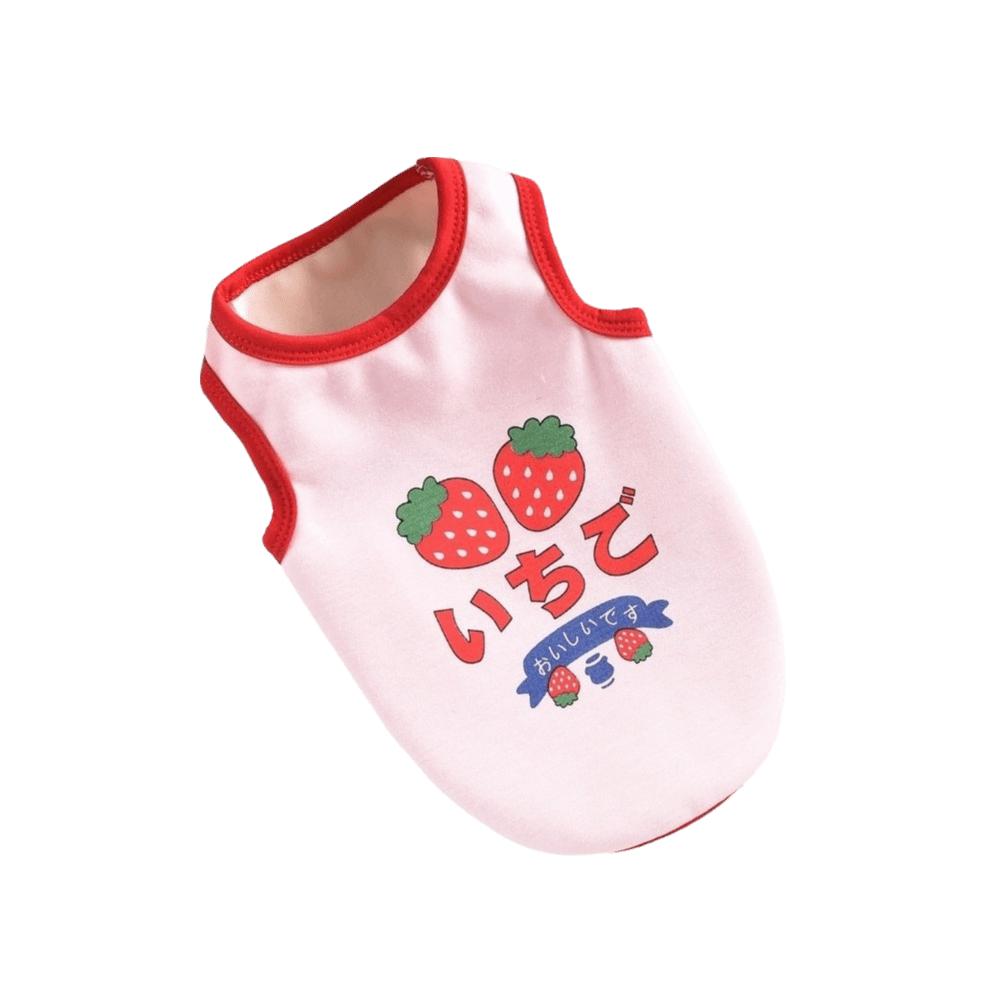 Breathable Dog Vest Strawberry Pattern Cooling Vest Cute Dog Tank Top Daily Wear