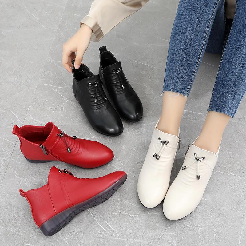 Fashion GKTINOO Fashion Women Boots Autumn Boots Genuine Leather Ankle Boots 2025 Winter Warm Fur Plush Women Shoes Big Size 43