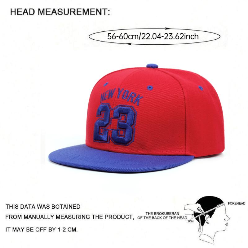York Embroidered Men'S Fashion Vintage Hip Hop Hat Baseball Hat Women'S Outdoor Use Leisure Sun Protection Hat Flat Edge Hat No 23 Latest