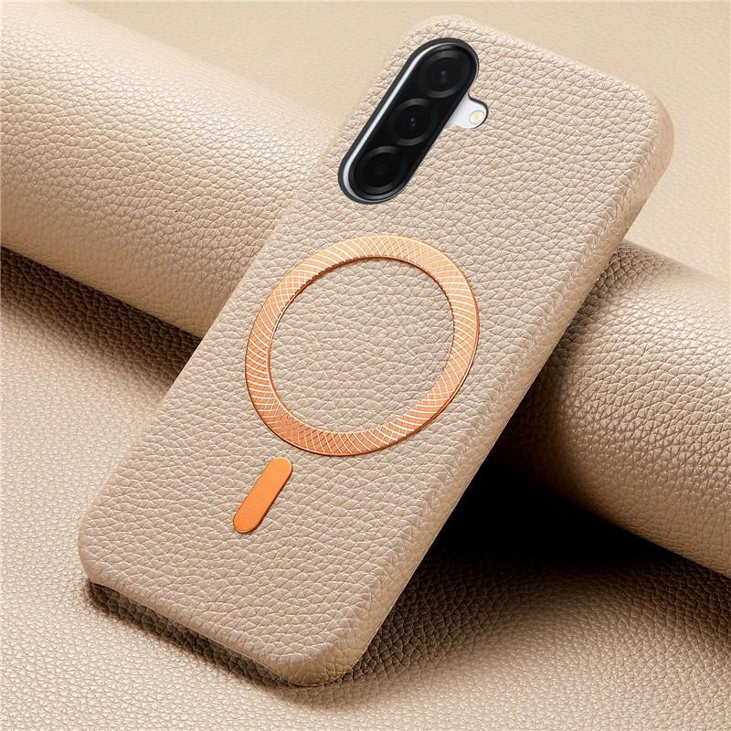 Luxury Leather Magnetic Attraction Case For Samsung Galaxy A37 A57 A16 A26 A36 A56 A53 A54 5G Wireless Charging Anti-fall Cover