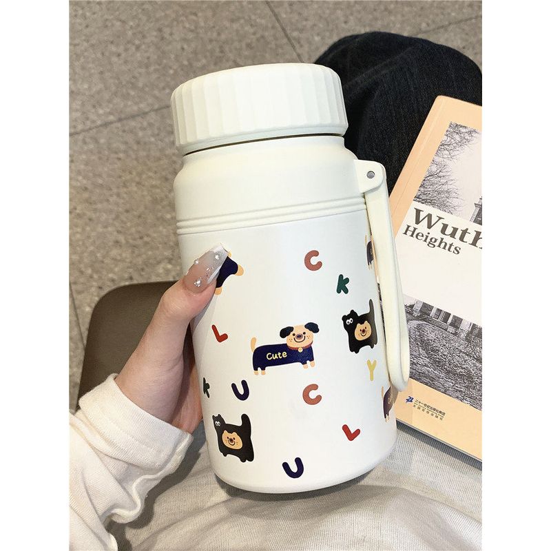 Large-Capacity Thermos Cup for Women with Good Looks, 2026 New Model, Tea-Water Separation Tea Cup, Portable Cup for Students and Office