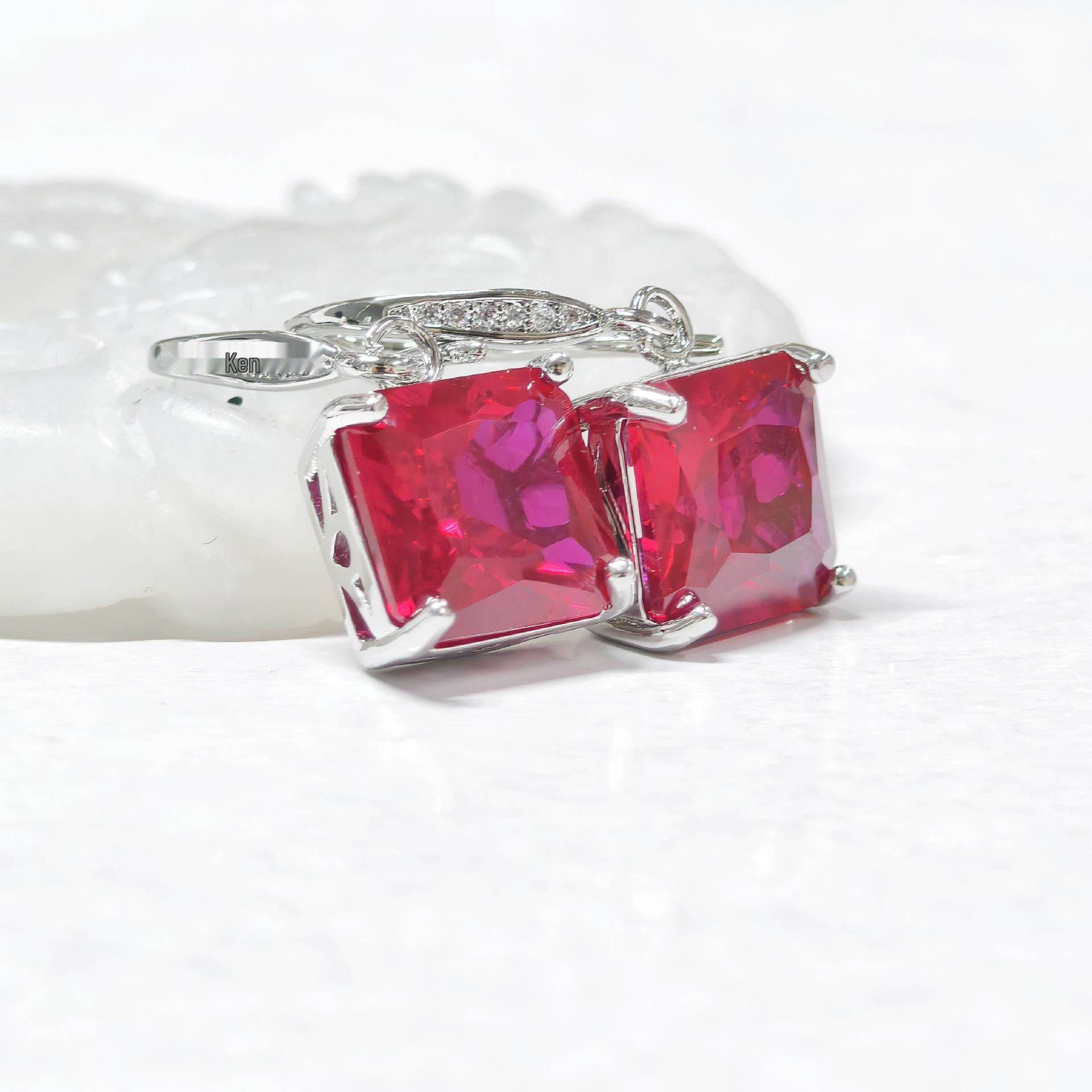 Gesi En Romantic European & American Zirconia Square Earrings - Women s Hot Selling Light Luxury