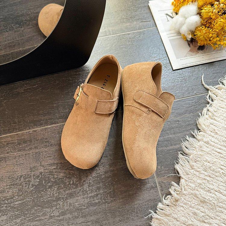 2025 New Spring and Autumn Fashionable Retro Boken Shoes Women's Platform Casual Versatile One-pedal Lazy Boken Shoes