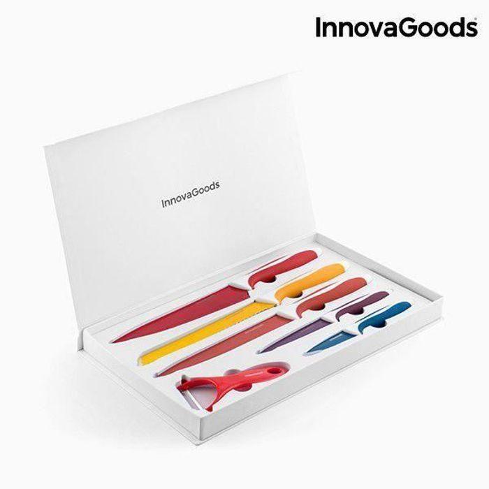 Set of 5 Ceramic Coated Knives + Peeler