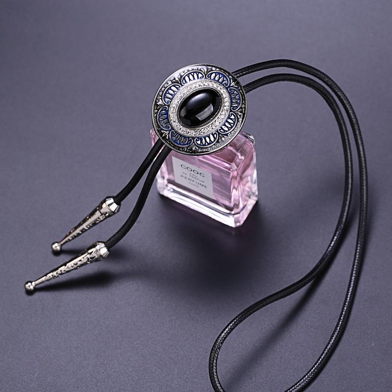 Herren Europäischer & Amerikanischer Stil Bolo Krawatte, Edelstein Fliege, Kristall Blume Vintage Halskette