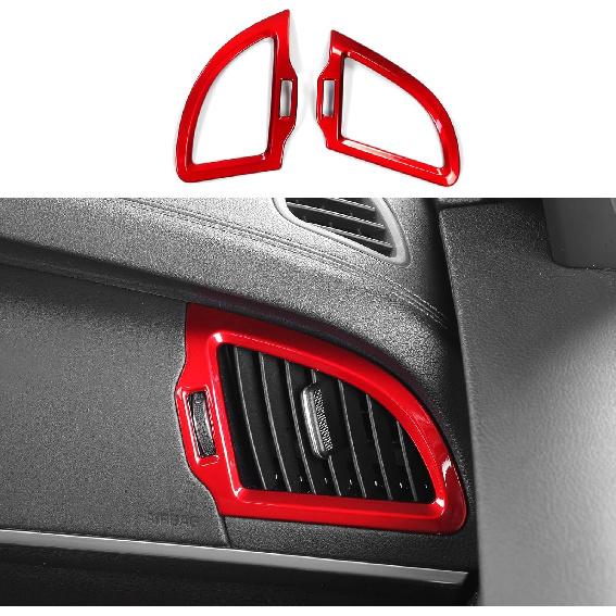 YOUTOOCAR 2PCS Side Air Vent Covers Compatible with Kia Stinger 2018-2023 Accessories (Red)