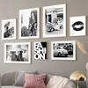 Paris Bridge Fashion Girl Car Building Black White Photos Posters Wall Art Canvas Prints Painting Picture for Living Room Decor