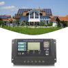10A/20A/30A Solar Charge Controller Dual USB Port 12V 24V Solar Panel PV Controller PWM Adjustable for Lead-Acid Lithium Battery