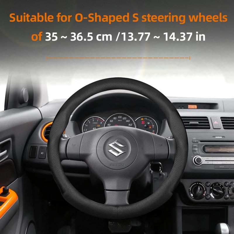 

Suitable for SUZUKI Perforated Leather Steering Wheel Cover Alto S-Presso Celerio Ignis Swift Dzire Baleno Fronx Vitara E Vitara