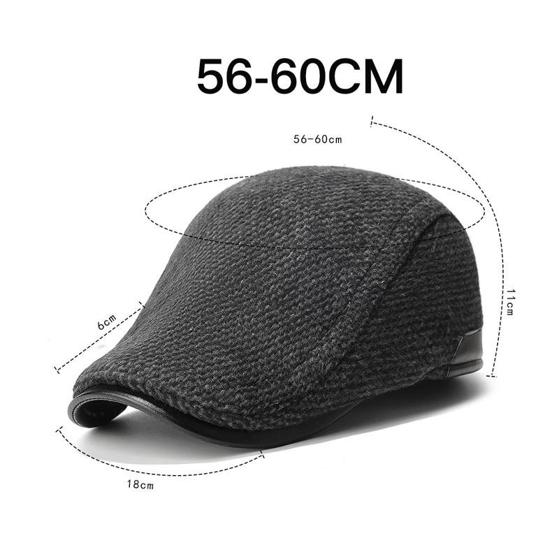 Winter Forward Cap Cold-Proof Retro Cap Sun Hat for Middle-Aged Thick Warm Velvet Riding Ear Protection Cap