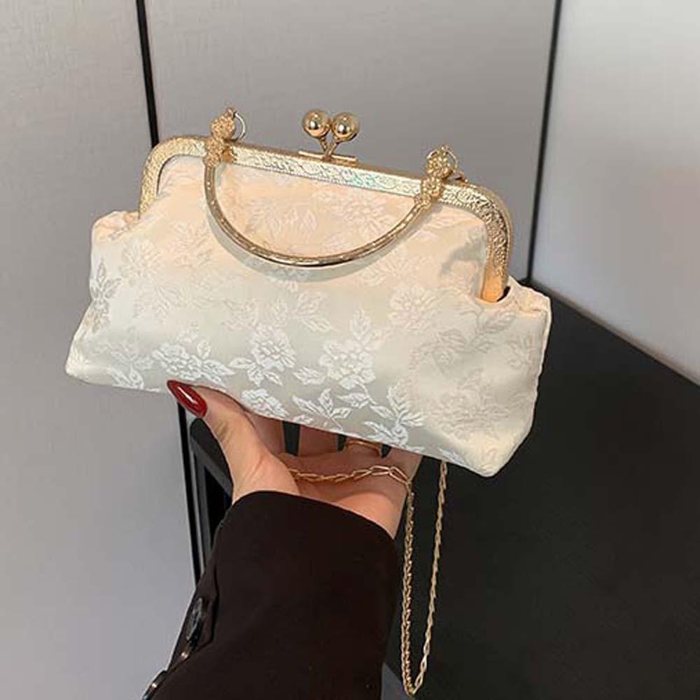 Clasp Frame Embroidery Chinese Style Handbag Purse Ladies Clutch Bag Girls