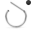 G23 Titanium Steel D-Shaped Nose Ring 16G/1.2mm Septum & Cartilage Earring Stud