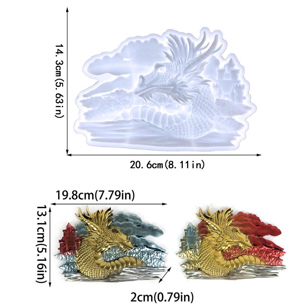 DIY Dragon Wall Hanging Mold Scandinavian Decorations Silicone Mold Three-dimensional Living Room Pendant Resin Mold