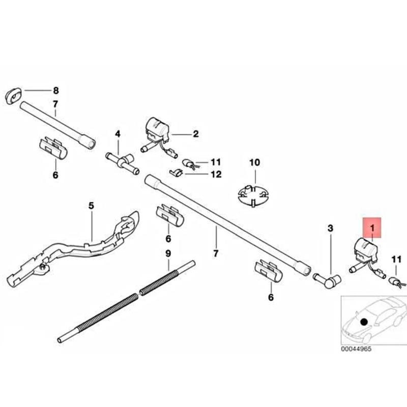 61667056731 Windshield Cleaning Nozzle With Balanced Fluid Distribution And Extended Service Life For E46 316i 318i 320i