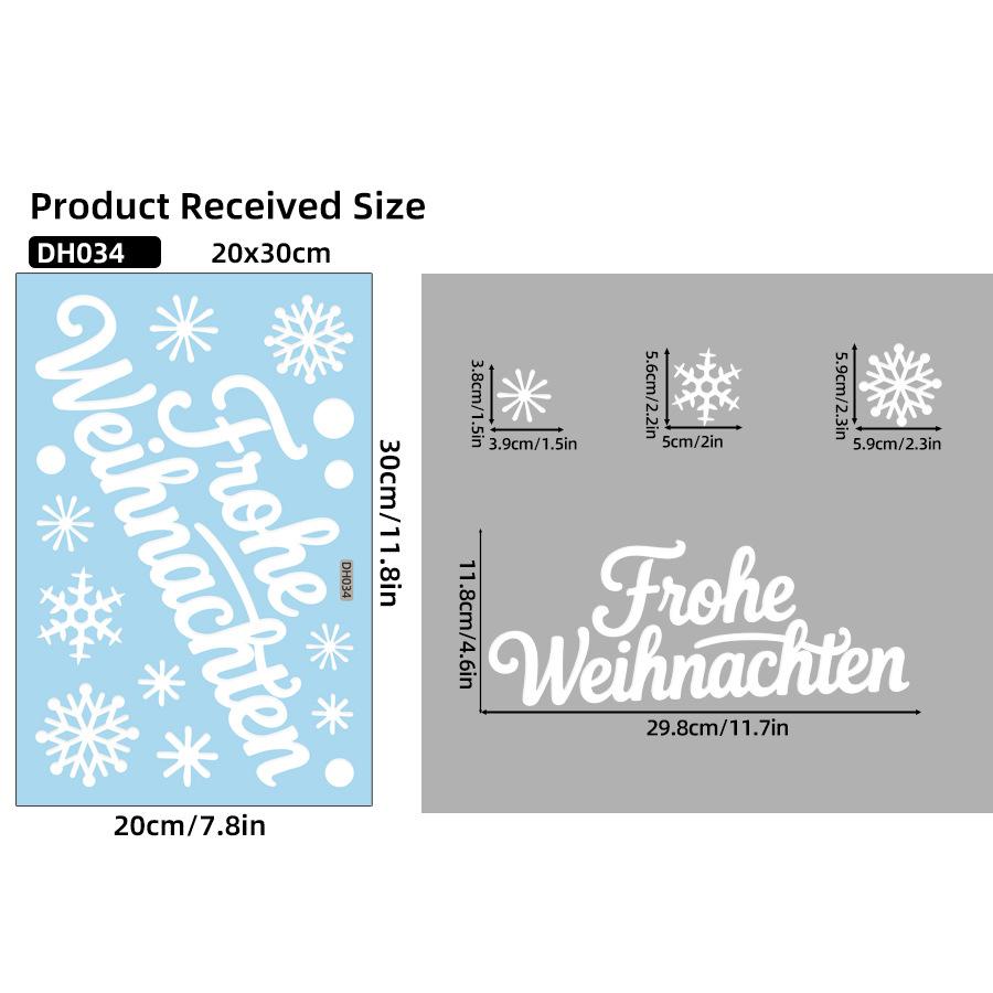 Christmas Snowflake Elk Snowman Glass Sticker Noel Ornaments Xmas Wall Stickers Merry Christma Decor Happy New Year Sticker