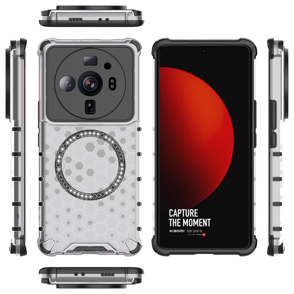For Xiaomi 12S Ultra 5G Magnetic Case Shockproof Honeycomb TPU+PC Phone Cover