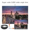 2 IN 1 Lens Universal Clip 37mm Mobile Phone Lens 0.45x 49uv Super Wide-Angle Macro HD Professional For All Smartphones