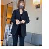 Spring Korean Loose Women Coat Black Fashion Blazers Notched Office Lady Long Sleeve Formal Jackets