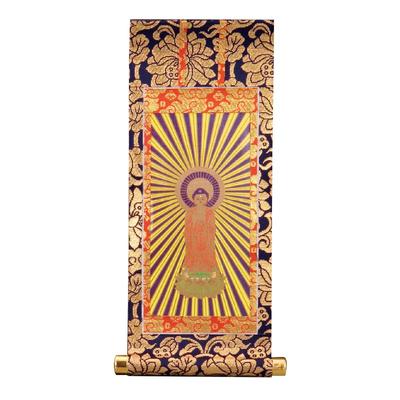 Sunmany Principal Image Hanging Nishi Shinto Hanging Mounted by with Gold for Jodo and Jodo Shinshu This Small Hanging Scroll Depicts the Perfect for