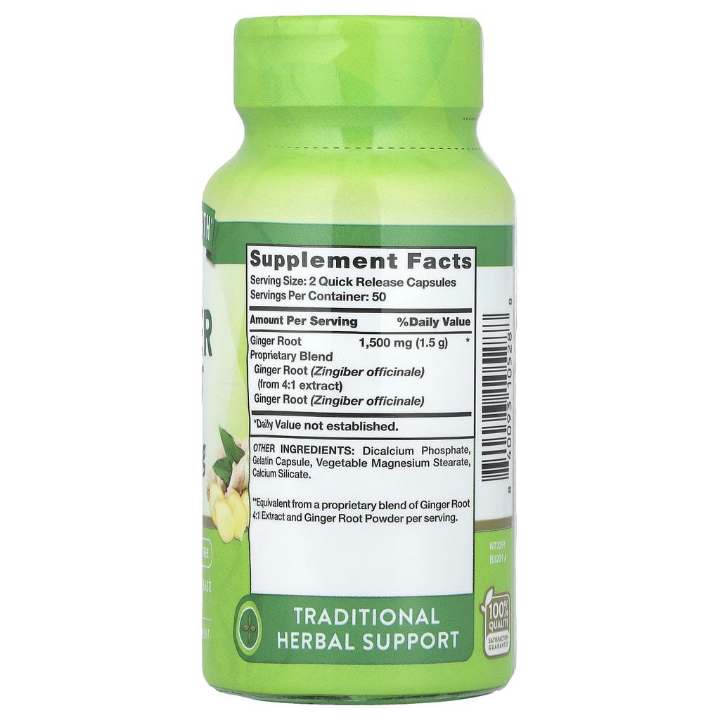 Nature'S Truth, Ginger Root, 1,500Mg, 100 Rapid Release Capsules (750Mg per Capsule)