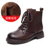 First layer cowhide Martin boots women's winter new popular leather British style retro versatile thick heel short boots