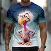 Men's Abstract and Whimsical Animal Print T-Shirt Summer Casual Round-Neck Short-Sleeve Outdoor Streetwear-Style Men's Top
