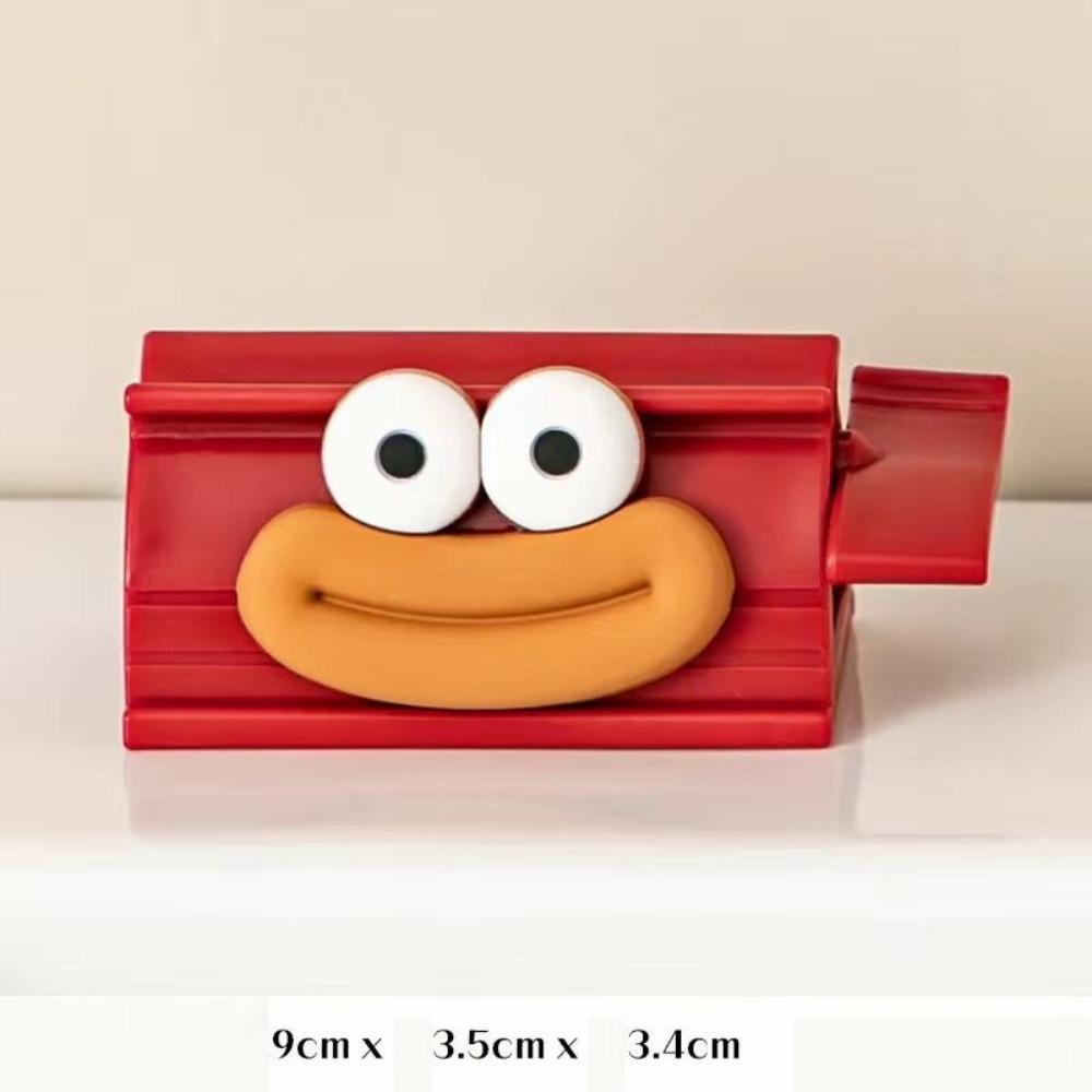 4pcs Cartoon Manual Squeezers Toothpaste Home Bathroom Facial Cleanser Rolling Squeeze Clip Seat Holder Cute Toothpaste Stand