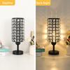 Elegant Crystal Table Lamps Set of 2 Black Modern Bedside Lamp Small Decorative Nightstand Lamp Black Desk Lamp for Living Room
