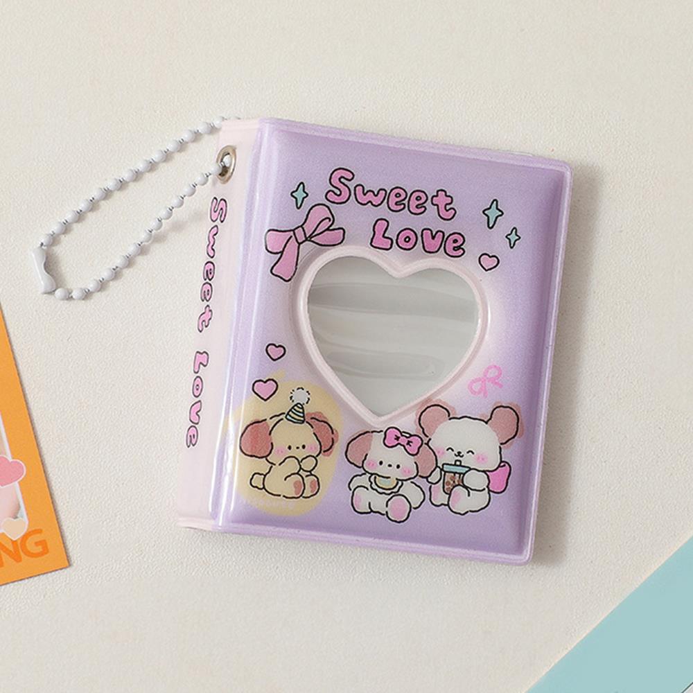 Small Card Storage Album Pendant Love Hollow Mini Photo Album Mini Album Photocard Holder Decorative PVC Cartoon Collect Book
