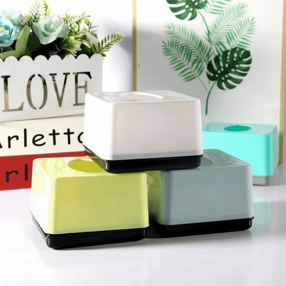 Square Tissue Box Solid Color Paper Towel Box Simplicity Design Napkin Holder  Home Use
