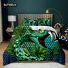 Snake Duvet Cover Wild Animal Comforter Cover Exotic Fairy Rose Twin Bedding Set African Wildlife Style Polyester Quilt Cover