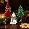 Christmas Table Decorations Tree Wooden Tabletop Sign, Rustic Polka Dot Xmas Tiered Tray Centerpiece Seasonal Home Accents with Bow, Farmhouse Holiday