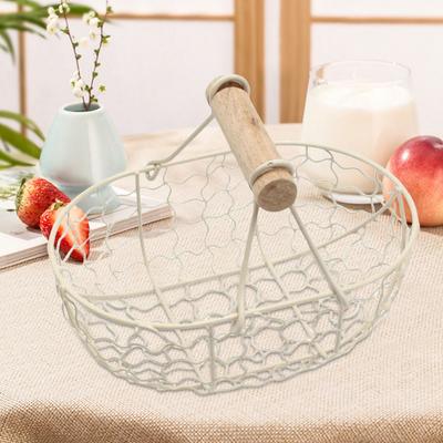 Iron Storage Basket Storing Food Photography Props Snack Fruit Plate Fruit Vegetable Basket for Home Kitchen Living Room