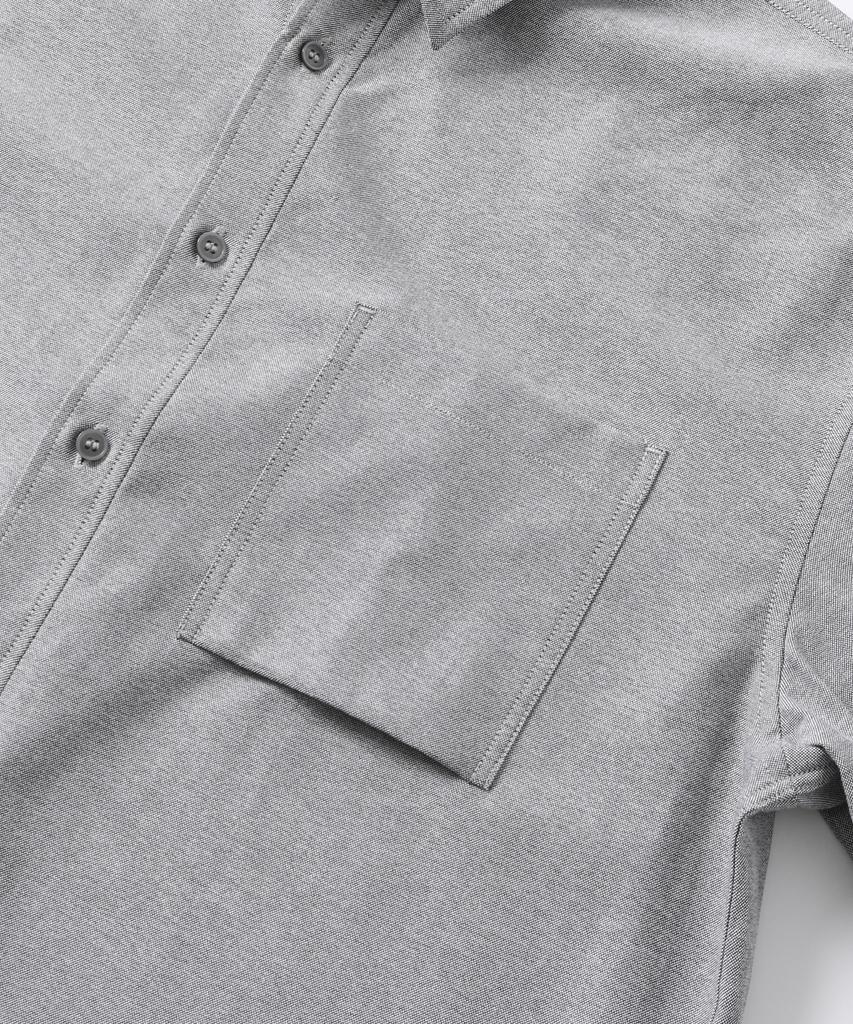 ADHOC Men'S Basic One-Pocket Oxford Shirt (Grey) (Hb8Ls40)