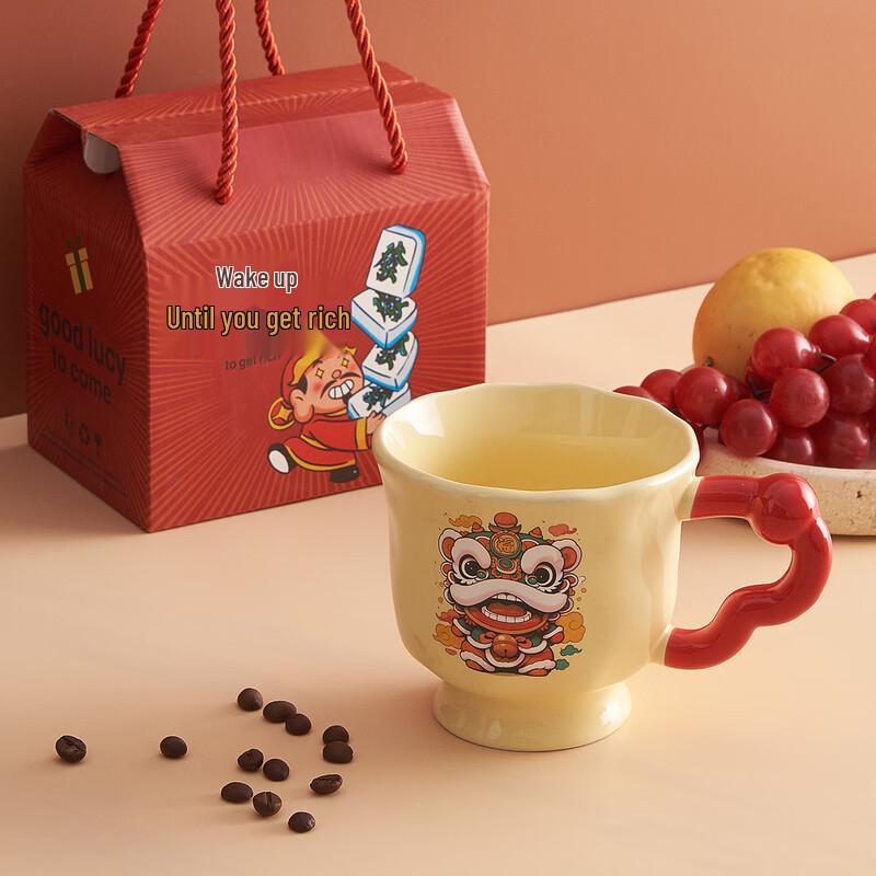 Neujahr Löwentanz Keramiktasse Geschenkset