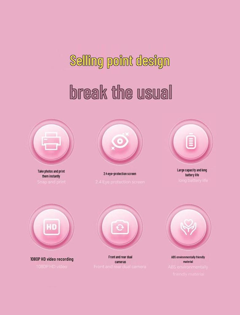 Instant Print Digital Camera for Kids - Photography and Learning Toy for Birthdays