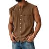 Men's Summer Fashion Distressed Denim Shirt. Men's Casual Sporty Sleeveless Button-down Vest.