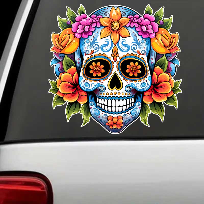 Car Sticker Sugar Skull Waterproof Vinyl Decal on Bumper Rear Window Laptop Self-adhesive Decal For Car Accessories TM410
