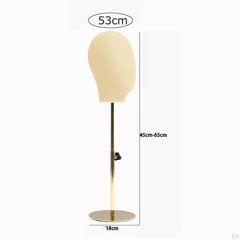 Head Model ,Display Rack Stand Wig Hat Adjustable, Stainless Steel Fashion Detachable