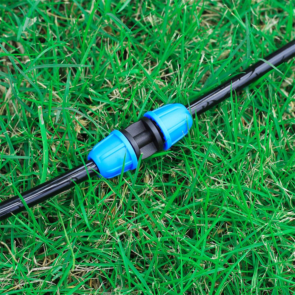 1/4" Hose Water Tube Connector Tee End Plug Blue Joint 6mm Nozzle Coupling Garden Micro-Irrigation Adapter Watering Pipe Fitting