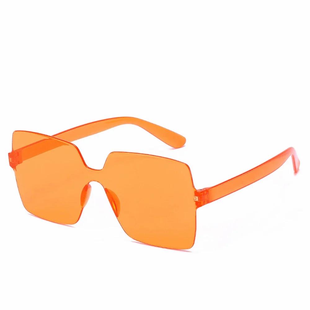 Fashion One-piece Frameless Sunglasses Women Candy-colored Sun Glasses Trendy UV Protection