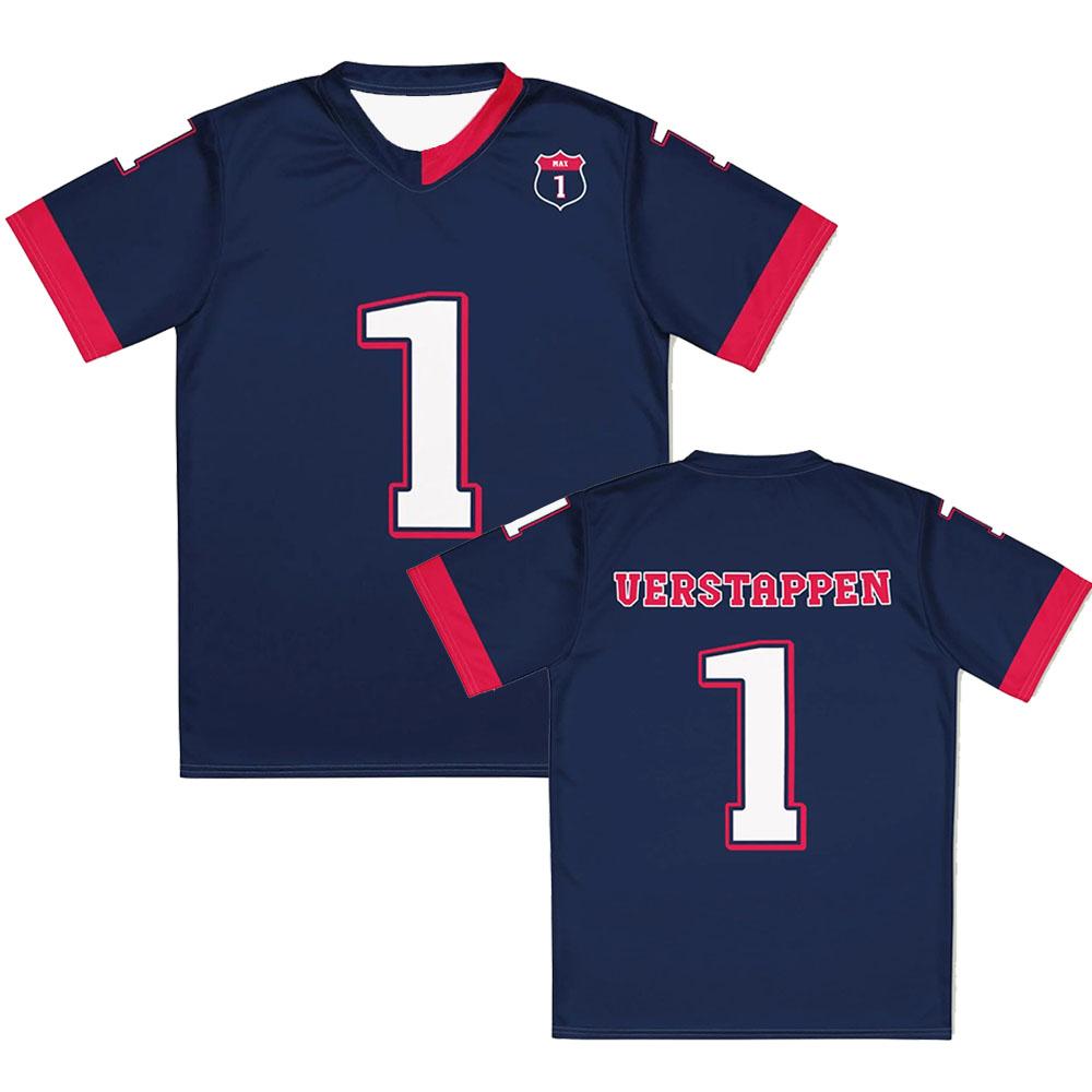 Maximální počet 1 Verstappen dresy Trička s krátkým rukávem Unisex Streetwear Tričko s 3D potiskem Ležérní volné oblečení s kulatým výstřihem