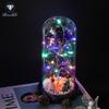 Rose Flower Preserved in Glass Dome with Night Light - Mother's Day or Birthday Gift Ornament