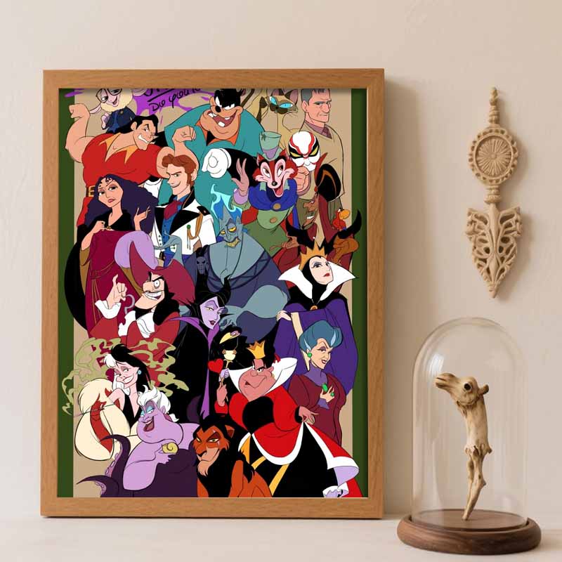 Disney Diamond Painting Kit Disney Villains Hand Embroidery 5D DIY Diamond Art Home Decor Creative Handicrafts Poster Wall Art Gifts Round 20x30cm