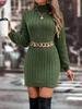 Autumn Winter Wool Dress High Neck Loose Casual Knit Dress Luxurious Relaxed-fit Slimming and Versatile Top